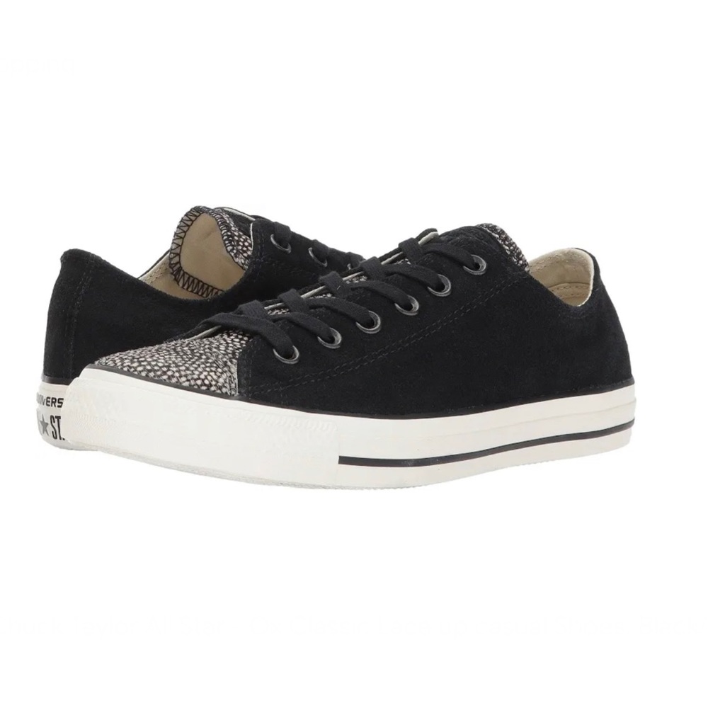 EUC- Converse ‘Chuck Taylor All Star Ox Black Egret’ Low Top Sneakers